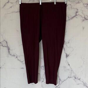 Eileen Fisher burgundy pants, slim ankle size 1X